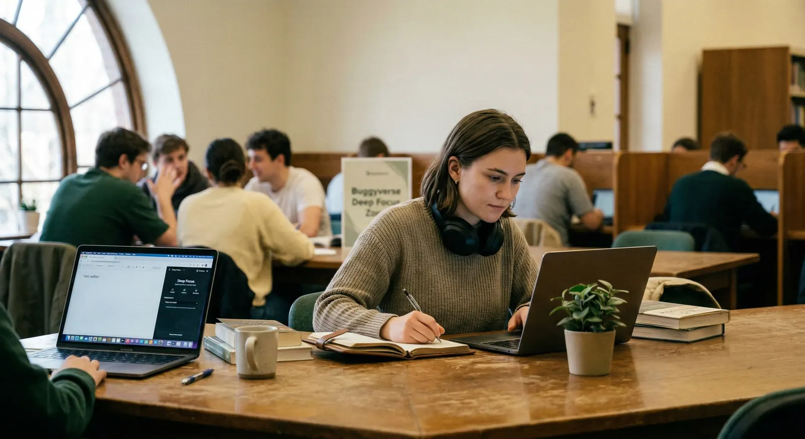 Students studying together